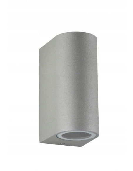 Kinkiet elewacyjny Mini 6002 AL srebrny GU10 - nowoczesne oświetlenie ścienne, minimalistyczny design, trwałe aluminium.