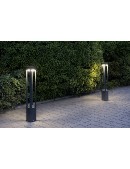 Nowoczesna latarnia ogrodowa FAN z aluminium, 80 cm, energooszczędna GX53, kolor szary - elegancja i funkcjonalność.