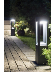 Nowoczesna lampa ogrodowa FAN, stalowy słupek 50 cm, klosz GX53, minimalistyczny design do przestrzeni zewnętrznych 2