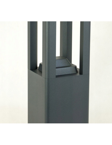 Nowoczesna lampa ogrodowa FAN, stalowy słupek 50 cm, klosz GX53, minimalistyczny design do przestrzeni zewnętrznych