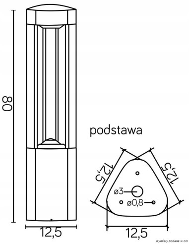 Nowoczesna Lampa Stojąca Su-Ma FAN GL 11205, Ciemno Szara, Aluminium, Wys. 80 cm, IP54, Eko-efektywna Oświetlenie Zewnętrzne
