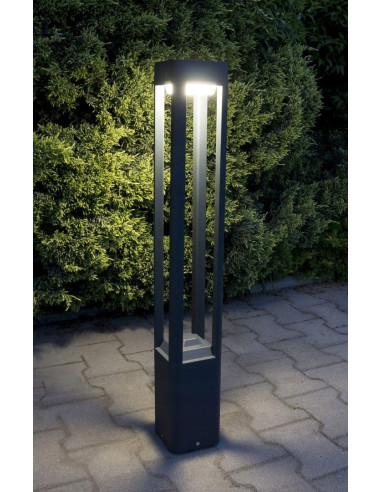 Nowoczesna latarnia ogrodowa FAN z aluminium, 80 cm, energooszczędna GX53, kolor szary - elegancja i funkcjonalność.