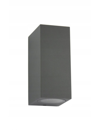 Kinkiet Zewnętrzny MINI Prostopadłościan Szary z Dwustronnym Światłem GU10, IP44, 35W - SU-MA