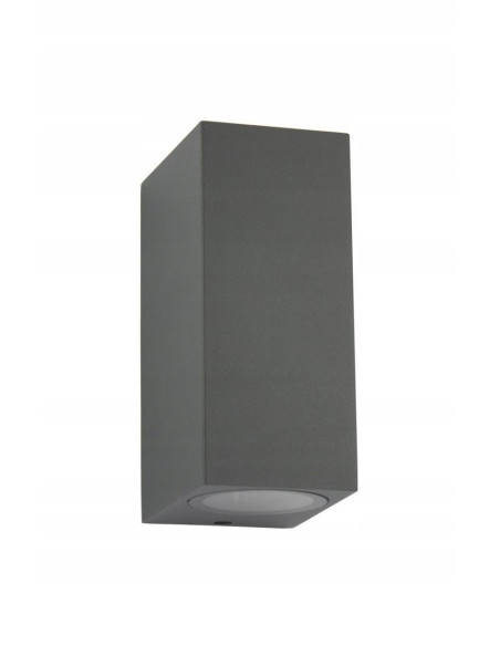 Kinkiet Zewnętrzny MINI Prostopadłościan Szary z Dwustronnym Światłem GU10, IP44, 35W - SU-MA