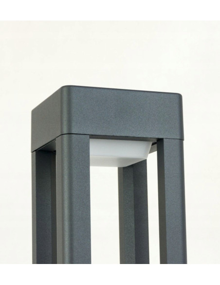 Nowoczesna latarnia ogrodowa FAN z aluminium, 80 cm, energooszczędna GX53, kolor szary - elegancja i funkcjonalność.