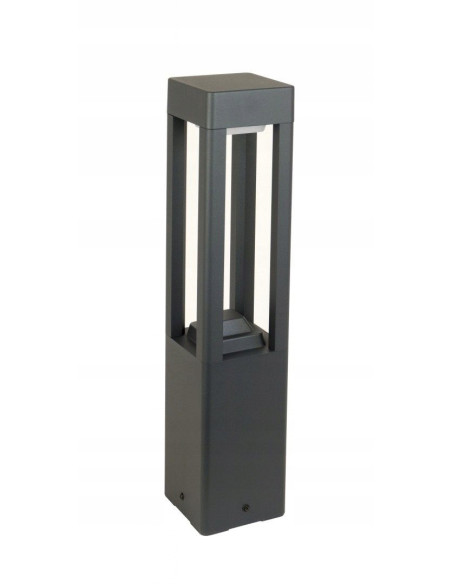 Nowoczesna lampa ogrodowa FAN, stalowy słupek 50 cm, klosz GX53, minimalistyczny design do przestrzeni zewnętrznych