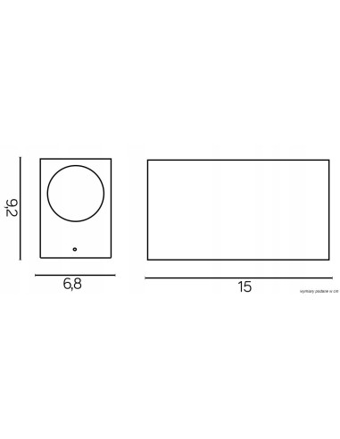 Kinkiet Zewnętrzny MINI Prostopadłościan Szary z Dwustronnym Światłem GU10, IP44, 35W - SU-MA