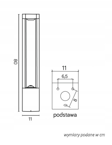 Nowoczesna latarnia ogrodowa FAN z aluminium, 80 cm, energooszczędna GX53, kolor szary - elegancja i funkcjonalność.