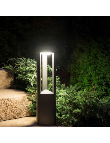 Lampa Stojąca Su-ma Fan GL 11201 - Nowoczesne Oświetlenie Zewnętrzne, Aluminium, 30 cm, IP54, Szara