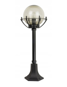 Elegancka ogrodowa lampa K5002/3/KPO, czarna kula na stojaku, 72 cm, energooszczędna, idealna do schodów i tarasu.