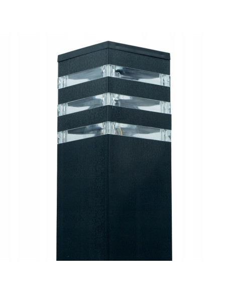 Lampa ogrodowa z czujnikiem ruchu Eko-Light SAGITA, aluminiowy słupek, IP44, czarna, 60 cm, E27, do przestrzeni zewnętrznych.