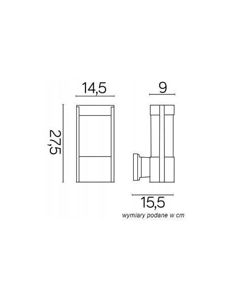 Nowoczesny kinkiet ELIS w srebrnym kolorze - eleganckie oświetlenie elewacyjne dla domu i biura, IP54, E27.