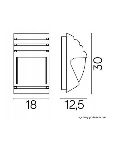 Lampa ścienna CITY 1836 II BL z aluminium, nowoczesna, czarna, idealna do patio i drzwi wejściowych, 60W, IP54