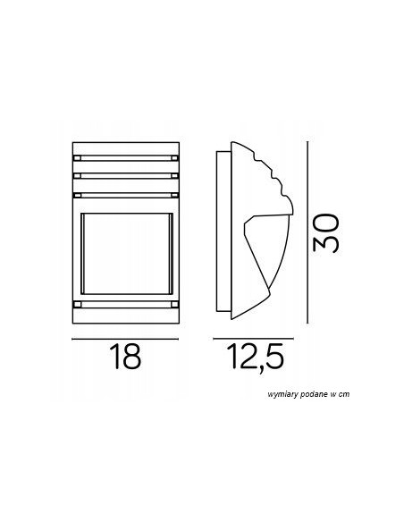 Lampa ścienna CITY 1836 II BL z aluminium, nowoczesna, czarna, idealna do patio i drzwi wejściowych, 60W, IP54
