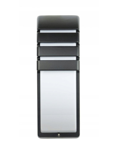 Kinkiet CITY z czarnym wykończeniem i mlecznym kloszem, IP54 - nowoczesne oświetlenie elewacyjne do wnętrz i na zewnątrz