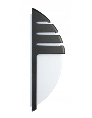 Kinkiet CITY z czarnym wykończeniem i mlecznym kloszem, IP54 - nowoczesne oświetlenie elewacyjne do wnętrz i na zewnątrz