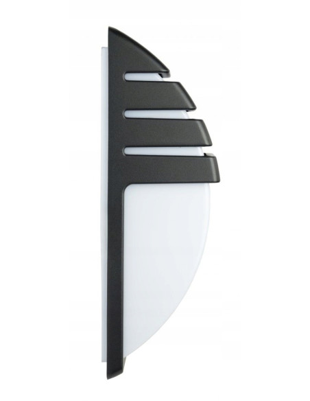 Kinkiet CITY z czarnym wykończeniem i mlecznym kloszem, IP54 - nowoczesne oświetlenie elewacyjne do wnętrz i na zewnątrz