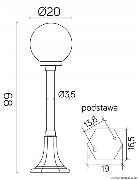 Lampa zewnętrzna KULE CLASSIC K 5002/3/KP 200 - elegancka oprawa do oświetlenia schodów i ogrodu w kolorze czarnym