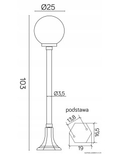 Elegancka Lampa Ogrodowa KULE 60W - Słupek Oświetleniowy z Szkła Akrylowego w Czarnej Obudowie, Wysoka jakość i Design 2