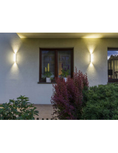 Nowoczesny kinkiet ogrodowy LED TIN w białym kolorze - elegancka lampa tarasowa o zwiększonej wydajności świetlnej