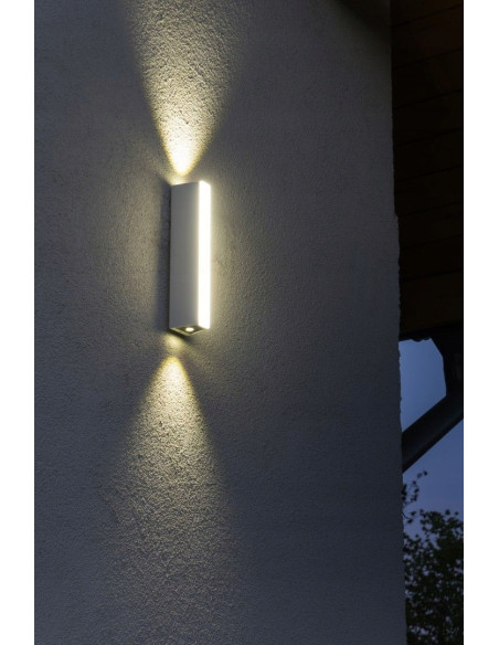 Nowoczesny kinkiet ogrodowy LED TIN w białym kolorze - elegancka lampa tarasowa o zwiększonej wydajności świetlnej