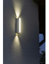 Lampa ścienna LED TIN IP54, nowoczesna, dwustronna, szare aluminium do użytku wewnętrznego i zewnętrznego