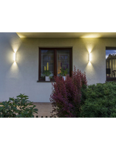 Lampa ścienna LED TIN IP54, nowoczesna, dwustronna, szare aluminium do użytku wewnętrznego i zewnętrznego