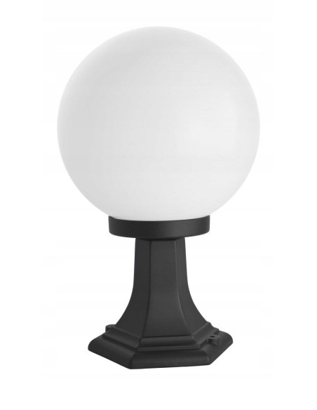 Lampa Stojąca KULE CLASSIC 41 cm E27 - Eleganckie Oświetlenie Zewnętrzne w Kolorze Czarnym, Aluminium, IP43