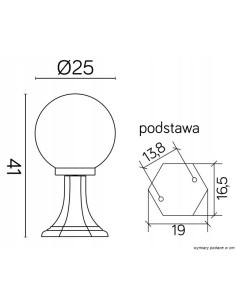 Lampa Stojąca KULE CLASSIC 41 cm E27 - Eleganckie Oświetlenie Zewnętrzne w Kolorze Czarnym, Aluminium, IP43 2