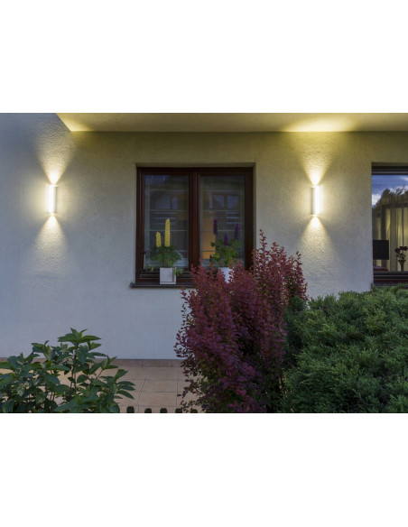 Nowoczesny kinkiet ogrodowy LED TIN w białym kolorze - elegancka lampa tarasowa o zwiększonej wydajności świetlnej