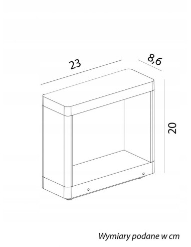 Nowoczesna lampa ścienna ogrodowa Su-ma FORM B FLS-K100, kwadratowa, LED 9W, ciemnoszara, IP65 do tarasu