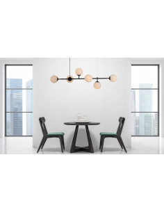 Lampa wisząca ALISA z białymi kulami, nowoczesny styl, 6 źródeł światła, idealny do biur i domów 2