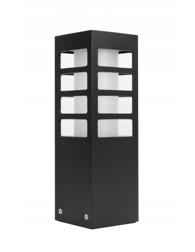 Lampa ogrodowa RADO III 3 BL, 18W, czarna, kwadratowy słupek, IP54 - nowoczesne oświetlenie do ogrodu i parku