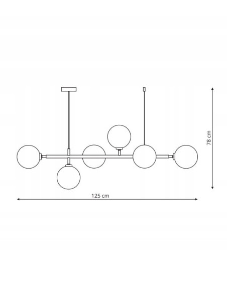 Lampa wisząca ALISA z białymi kulami, nowoczesny styl, 6 źródeł światła, idealny do biur i domów