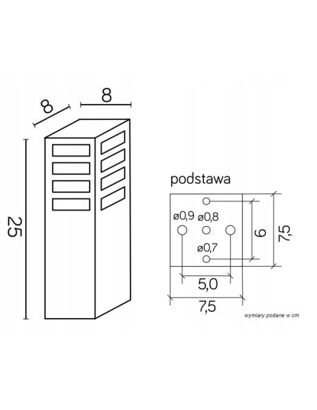 Lampa LED RADO III 25 cm IP54 - Srebrna, energooszczędna lampa zewnętrzna do ogrodu i na taras, nowoczesny design