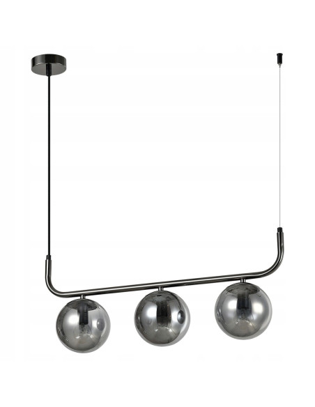 Lampa sufitowa Alisa - Nowoczesne Oświetlenie Korytarza w Grafitowym Wykończeniu z Szkła i Metalu