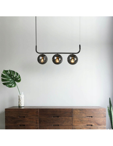 Lampa sufitowa Alisa - Nowoczesne Oświetlenie Korytarza w Grafitowym Wykończeniu z Szkła i Metalu