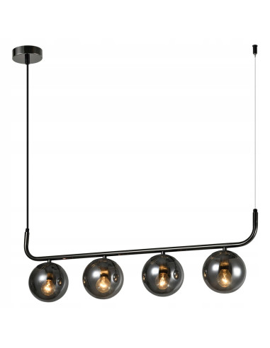 Lampa wisząca ALISA z przydymionymi kulami – nowoczesna elegancja w loftowym stylu w grafitowym wykończeniu