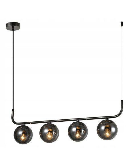 Lampa wisząca ALISA z przydymionymi kulami – nowoczesna elegancja w loftowym stylu w grafitowym wykończeniu