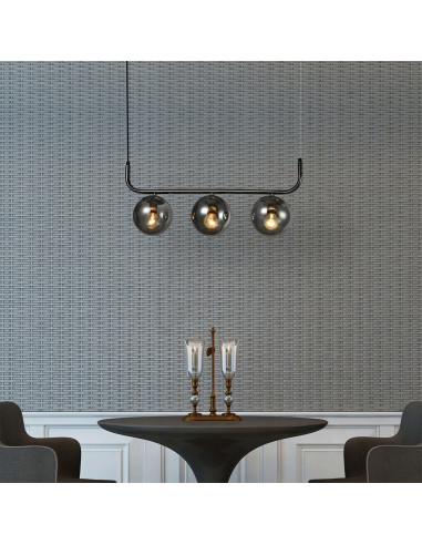 Lampa sufitowa Alisa - Nowoczesne Oświetlenie Korytarza w Grafitowym Wykończeniu z Szkła i Metalu