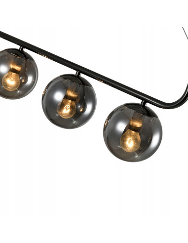 Lampa wisząca ALISA z przydymionymi kulami – nowoczesna elegancja w loftowym stylu w grafitowym wykończeniu