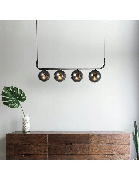 Lampa wisząca ALISA z przydymionymi kulami – nowoczesna elegancja w loftowym stylu w grafitowym wykończeniu