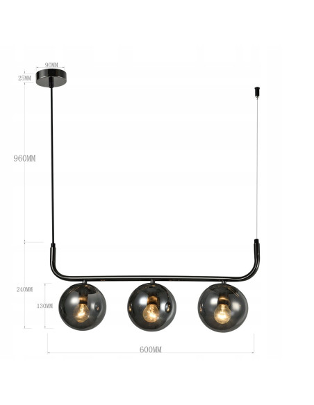 Lampa sufitowa Alisa - Nowoczesne Oświetlenie Korytarza w Grafitowym Wykończeniu z Szkła i Metalu
