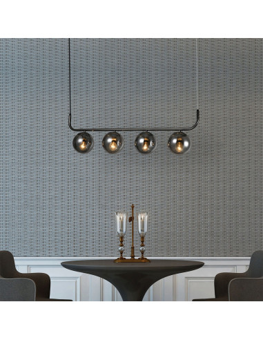 Lampa wisząca ALISA z przydymionymi kulami – nowoczesna elegancja w loftowym stylu w grafitowym wykończeniu