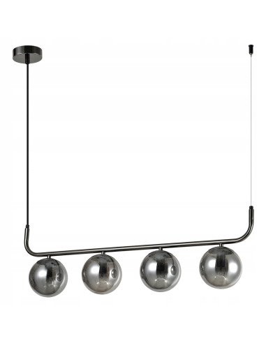 Lampa wisząca ALISA z przydymionymi kulami – nowoczesna elegancja w loftowym stylu w grafitowym wykończeniu