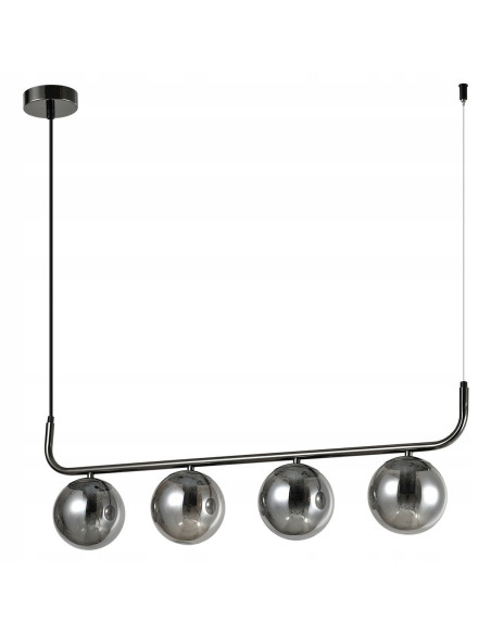 Lampa wisząca ALISA z przydymionymi kulami – nowoczesna elegancja w loftowym stylu w grafitowym wykończeniu