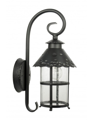 Elegancka lampa ogrodowa ścienna TOLEDO z ozdobnym szkłem, aluminium, IP23, E27, 60W, czarna|bezbarwna