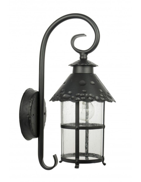 Elegancka lampa ogrodowa ścienna TOLEDO z ozdobnym szkłem, aluminium, IP23, E27, 60W, czarna|bezbarwna