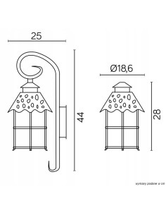 Elegancka lampa ogrodowa ścienna TOLEDO z ozdobnym szkłem, aluminium, IP23, E27, 60W, czarna|bezbarwna 2