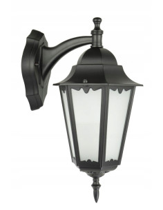 Lampa ogrodowa Retro Classic K 3012/1/D H - czarna, elegancka lampa z piaskowanego szkła na taras i balkon